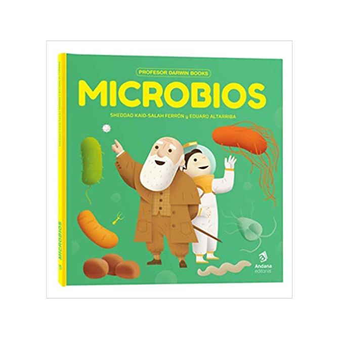 Foto del libro sobre biología con título Microbios