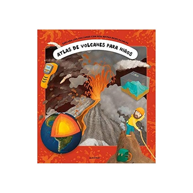 Foto del libro sobre geología para niños de título Atlas de volcanes para niños
