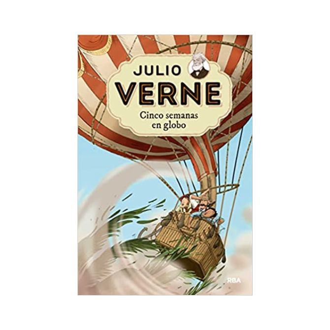 Foto del libro de Julio Verne adaptado para niños con título Cinco semanas en globo