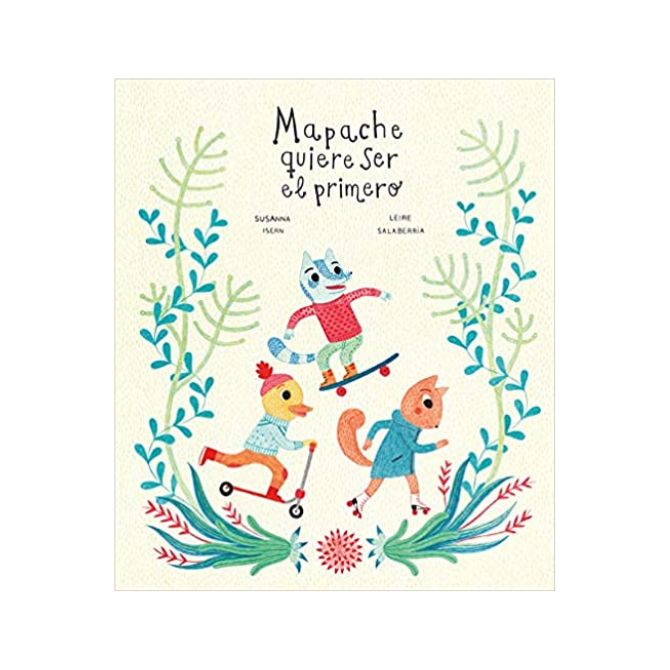 Foto del libro sobre emociones para niños de título Mapache quiere ser el primero